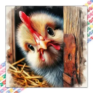 1pcs 5D DIY crystal diamond painting kit, 5D diamond art set, DIY decoration, cute chick diamond painting kit full round drills DIY, mosaic, diamond art, DIY art home decor, suitable for Halloween and Christmas.