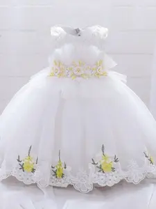 Toddler Girl's Floral Embroidery Tulle Dress, Cute Girl Princess Dress for Wedding Party Birthday, Kids Partywear