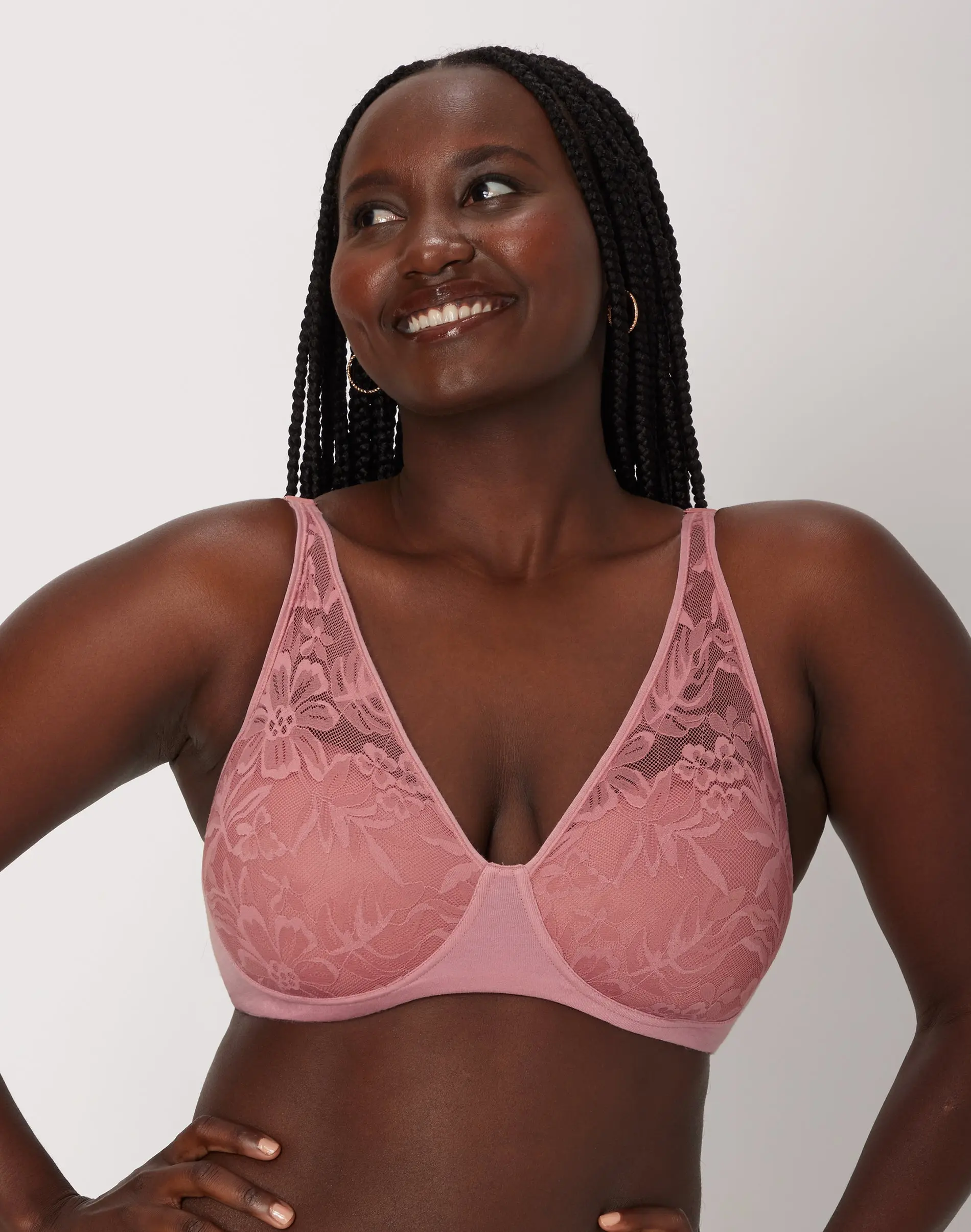 Bali Breathe Cotton Modal Wireless T-Shirt Bra Full Coverage Support T-Shirt Bra Design Lace Convertible Adjustable Straps DF7594