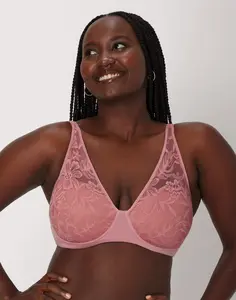 Bali Breathe Cotton Modal Wireless T-Shirt Bra Full Coverage Support T-Shirt Bra Design Lace Convertible Adjustable Straps DF7594