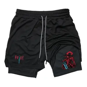 [Father's Day Gift] Igris World Manhwa Kingdom 2 in 1 Gym Shorts Men – Running Compression Shorts for Daily Wear, Men's Shorts for Summer outdoorfun