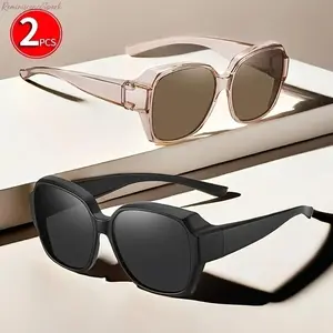 2-Pack Oversized Retro Sunglasses for Women & Men, UV400 Protection Vintage Fashion Shades, Ideal for Driving, Parties, Travel, Daily Wear, Photos & Holiday Gifting