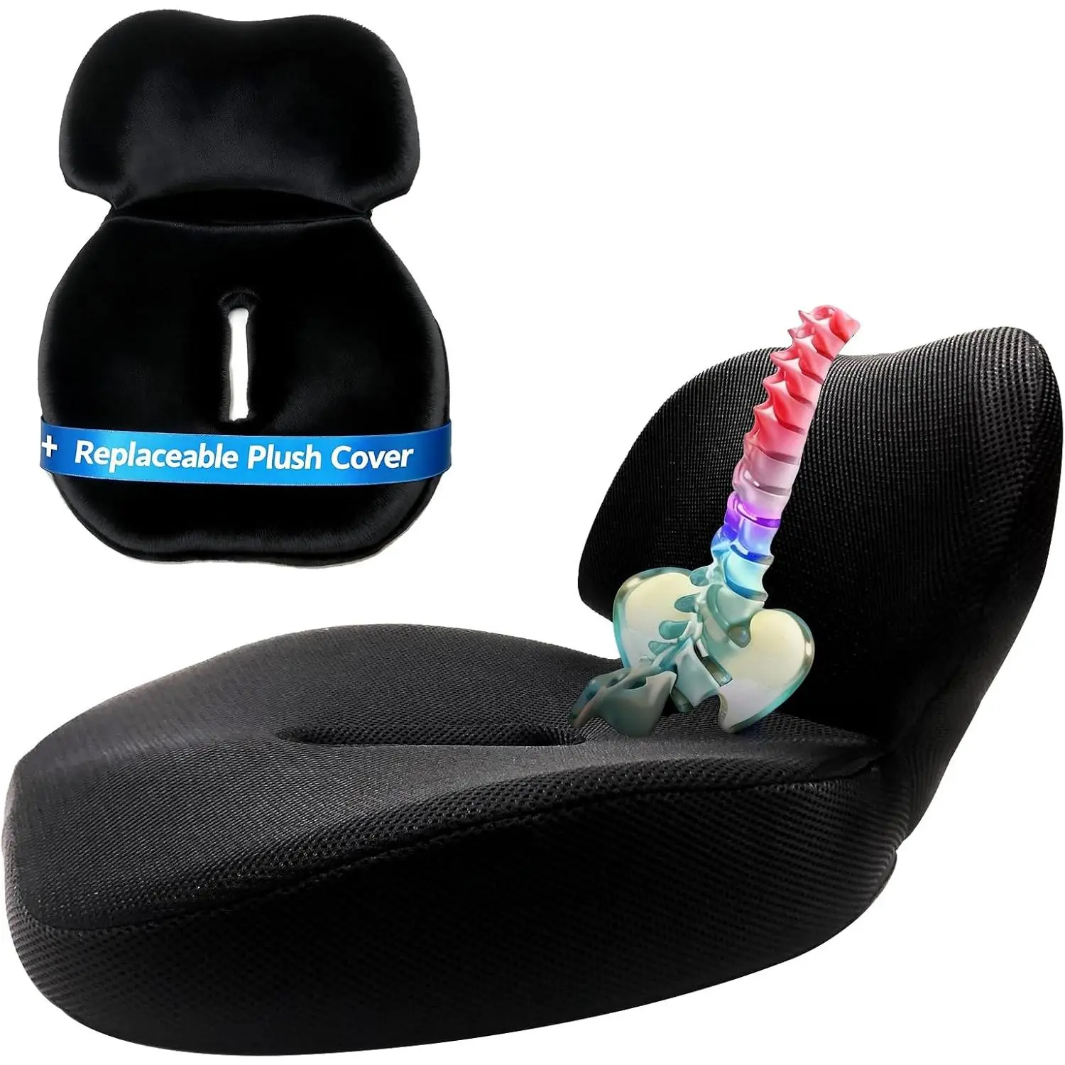 Set Black(2in1 ):1 Cushion + 1 Plush Cover