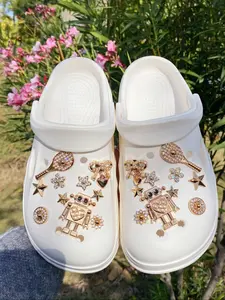 20pcs Fashion Shoe Charms, Abs Resin Butterfly Knot Star Flower Pendants, DIY Decorations for Women Sandals Slippers Beach Bags