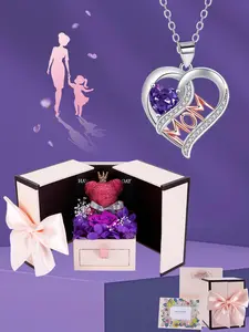 Mother's Day Gift Box, Including Box, Necklace, Rose Soap Flower, Gift Bag, Gift for Mom, Birthday Gift for Mom, Grandma Gift, Premium Gift Box, Mom Gifts Set, Gift Sets