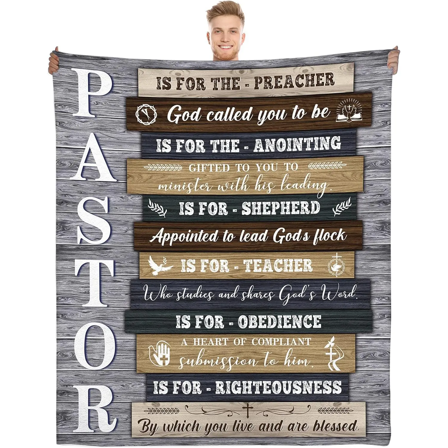 1pc Gifts for male pastors, Christian retirement blankets, religious gifts for pastors, gifts for male pastors on Thanksgiving Day, Father's Day, Christmas, and birthdays, flannel blankets, Warm Blanket