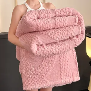 Spring Autumn Reversible Bow Tie Heart Flower Blanket, Butterfly Pattern, Skin-Friendly Warm, Suitable for Bedroom/sofa/office/travel