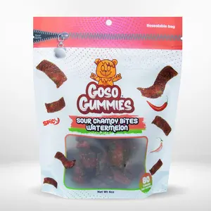 Goso Gummies Sour Chamoy Watermelon Bites - 4oz Bag - Tangy Sweet Snack