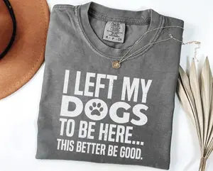 I Left My Dogs to Be Here This Better Be Good Shirt, Dog Mom Gift, For Fan Pet Lover Shirt, Pet Lovers Gift, Funny Meme Shirt, Sarcastic Comfort Colors T-Shirt