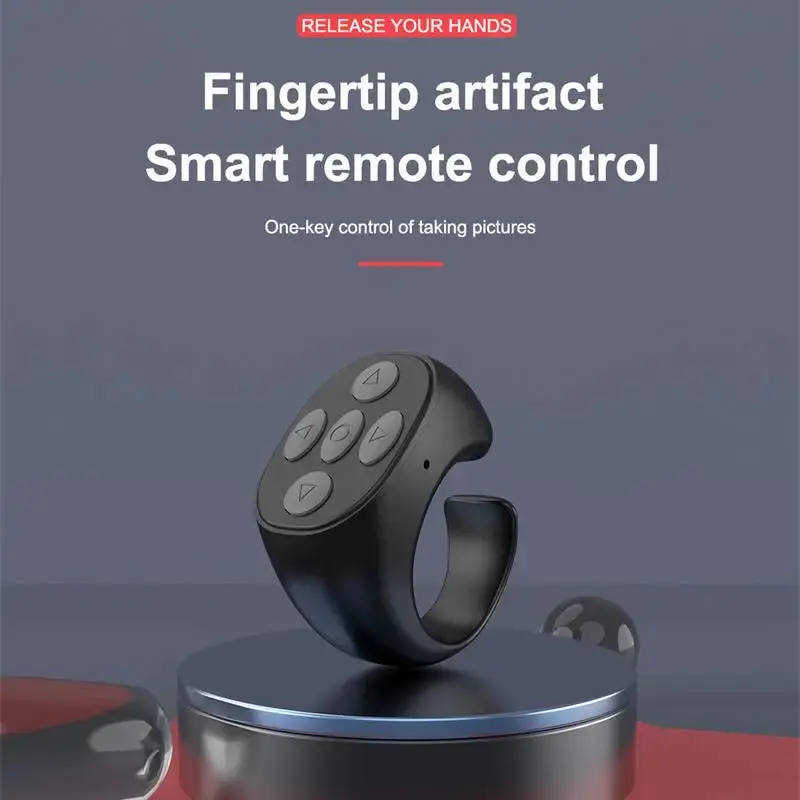 Plastic Wireless Bluetooth Remote Control Button - Mobile Phone Accessory, TikTok Ring Add-On, Fingertip Page Turner & Selfie Remote for iOS/Android Phones, Tablets, Cameras