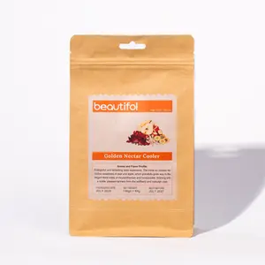 Beautifol Golden Nectar Cooler - 6g X 14bags - Red Dates Double-Petaled Red Roses Mulberries Poria Cocos Lily Bulbs Combination Herbal Tea Bag Beverage from China