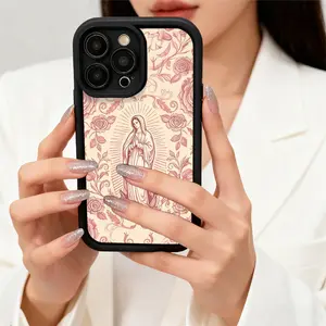 Virgin Mary Pattern Phone Case,TPU Soft Silicone,Fully Protected and Shockproof For iPhone 17 16 15 Pro Max 14 13 12 11 X Plus Air Mini Stylish Trendy