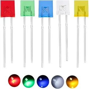 100PCS 2X5X7 Diffused Square LED Light-Emitting Diode 5 Colors White Yellow Red Green Blue Electronic DIY Kit Diffused Len