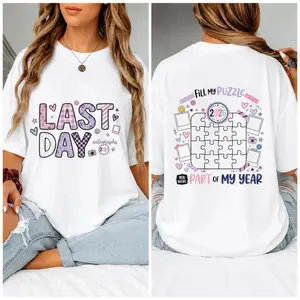 Last Day of School Shirt, Front Back PUZZLE Autograph Shirt, Senior 2026 Shirt, Sign My Shirt, Class of 2026 Graphic Shirt # Last Day of School # Back to School