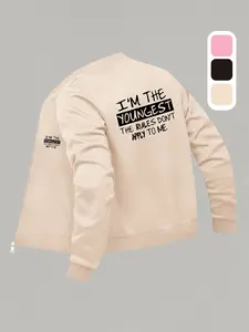 I'm the Youngest - Rules Don't Apply to Me Baseball Jacket - Elegant, Fashionable & Casual Long-Sleeve Outerwear, Women's Spring & Autumn Style