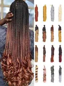 24 Inch Long Wavy Synthetic Braided Hair Extension, Heat Resistant Synthetic Hair Extensions for Women, Synthetic Hairpiece for Daily Use, Holiday, Cosplay, Braided Hair Texture