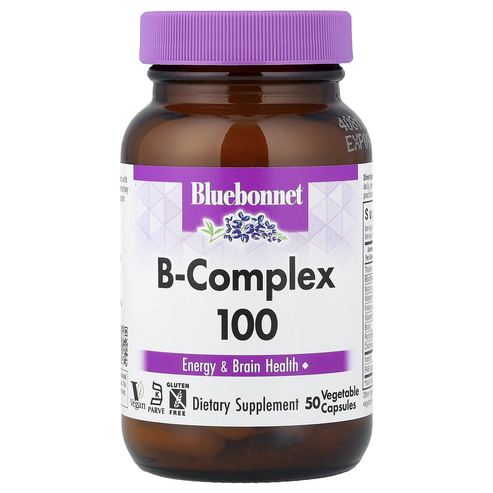 Bluebonnet Nutrition B-Complex 100, 50 Vegetable Capsules