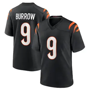Cincinnati Burrow 9 Black/Orange/White Football Player Game Jerseys, Stitched Sports T-shirts Top for Men Women Youth Boys Girls