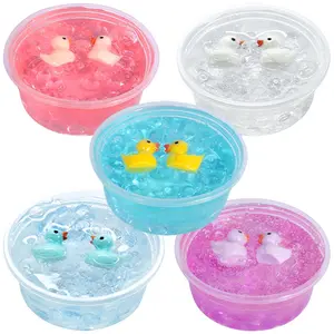 New DIY Duck Crystal Mud Flat Ball Mud Slime Stress Relief Toy Transparent Mud 60ml Squishy Maker