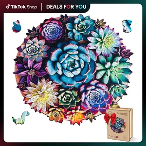 Wooden Puzzle Toy Unique Flower Jigsaw Kit Gift with Box: 200 Pieces HDF Wooden Puzzles Toys with Vivid Art and Imaginative Design Christmas Party Gift for Adults & Kids