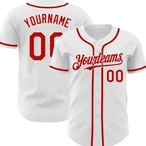 Custom White Red Baseball Jersey Shirt – Personalized Team Name, Your Name, Number & Logo, Custom Baseball 2026 World Baseball Classic Jersey for Men Women Youth, Gift idea for Fans, Baseball Lovers