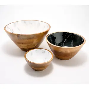 Temp-tations x Alberti Set of (3) Mango Wood Bowls