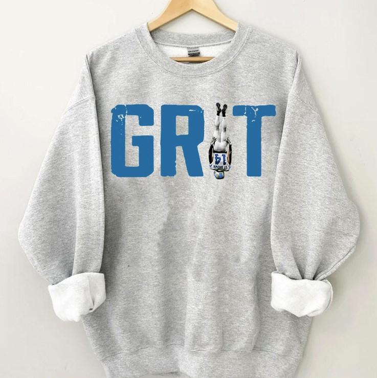 GRIT Amon-Ra St Brown #Detroit Football Crewneck, Game #Day Shirt, Vintage Football Tee, Fan Apparel Gift for Men Women Sweatshirt, #Hoodie, Comfort Colors GRIT Amon-Ra St Brown #Detroit Football Crewneck, Game #Day Shirt, Vintage Football Tee, Fan Apparel Gift for Men Women Sweatshirt, #Hoodie, Comfort Colors
