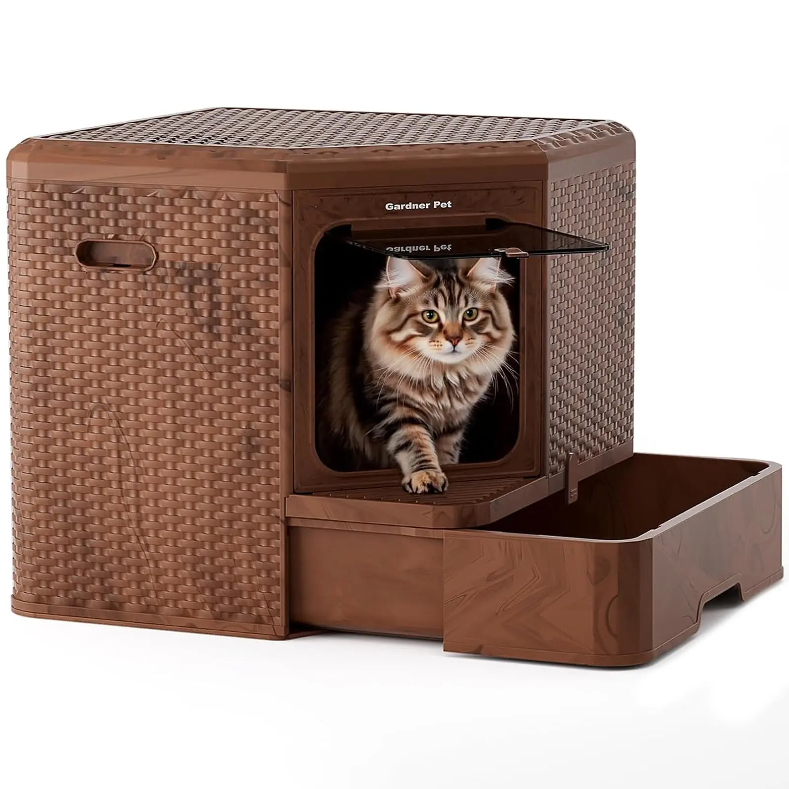 Gradner Pet Cat Litter Tray, Odour-Resistant Enclosed Cat Litter Box
