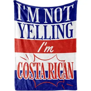 Costa Rica Gifts for Women Men, Costa Rica Christmas Ornament Decoration, Costa Rica Proud Flag, Flannel Throw Blanket, I'm Not Yelling I'm Costa Rican, 50" X 65"