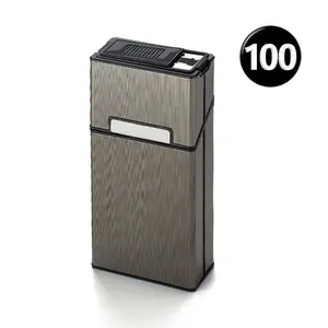 Aluminum CigaretteCase with USB Rechargeable Lighter, Windproof, Pressure-Resistant, Moisture-Proof, Flip-Top Lighter Case, Holds 20 Pcs, Stylish Lighter for Business and Casual Use
