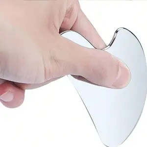 1/2pcs,Stainless steel scraping massage tool, facial and body skin massage scraping tool. SPA acupuncture and moxibustion tools, body, face, neck and eyes, female skin care gifts (stainless steel silver), scraping, back to school, travel necessities