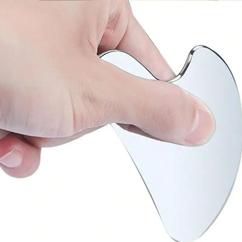 1/2pcs,Stainless steel scraping massage tool, facial and body skin massage scraping tool. SPA acupuncture and moxibustion tools, body, face, neck and eyes, female skin care gifts (stainless steel silver), scraping, back to school, travel necessities