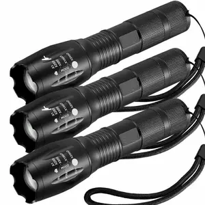3-Pack Tactical LED Flashlight High Powered 5-Mode Zoomable Zoom