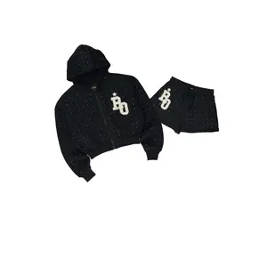 Tyona Black Rhinestone Short Set