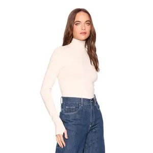 mock neck long sleeve with thumbholes