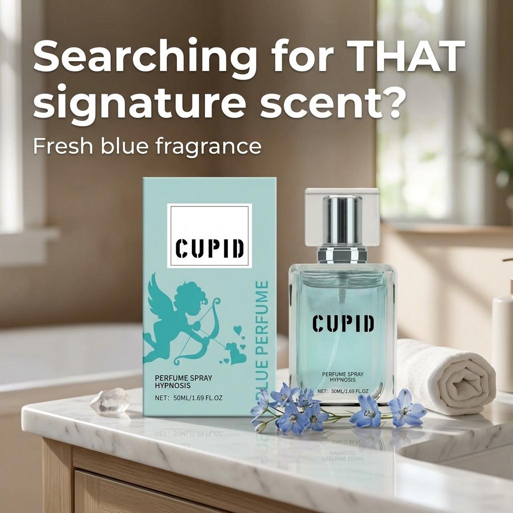 Cupid Blue Cologne Spray - Fresh Citrus & Amber Fragrance, Long-Lasting Portable Perfume Mist sweet daily