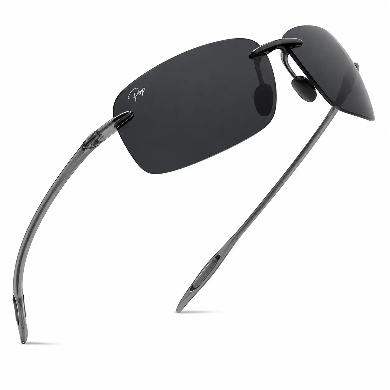 Ergonomic Unisex Rimless Polarized Sports Sunglasses - Lightweight Unbreakable TR90 Frame, 1-Size Modern Outdoor Eyewear, Men's Accessories with Contrast Boost & Minimal Color Distortion, for Running
