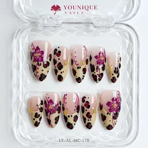 Younique Nails 2025 | LY Studio | Violet Inferno  | 10PCS 100% Handmade Press-On Nails | Reusable Colorful Art