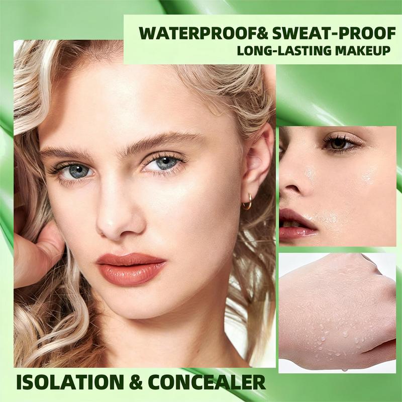 3-in-1 Color Correcting Facial Serum Moisturizing Primer SPF 50 PA++ Brightening Oil Control Refreshing Purple Pink Green Tones Boost Radiance Fast