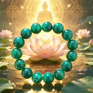 Green Agate Health Bracelet, Expel Evil Block Bad Luck, Calm Sleep, Longevity & Health Metaphysics Bracelet