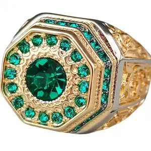 Irish Two Tones 18K Gold Plated Huge Ring With Quality Elegant Ring Men’s Size10