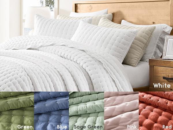 【Back to School】WDCOZY Cross-Stitch Design Quilt Bedding Set – California King/King/Queen/Twin, 2 Pillow Shams, Lightweight Soft Bedspread/Coverlet, All-Season Summer Luxury，Bedspread Summer,back to school,back to school shopping,home decor