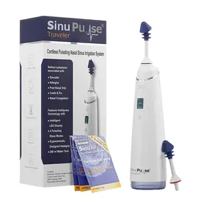 SinuPulse Traveler with 30 Sinuair Packets - Cordless Pulsating Nasal Irrigation Sinus Rinse System