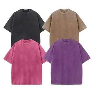 1/4 Pack Oversized Tshirts for Men and Women Gym Vintage Heavyweight T Shirts Cotton Workout Acid Wash Baggy Tees, Washed ShirtRAIMENTRY