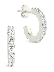 Sterling Silver Eleri CZ Tube Hoops