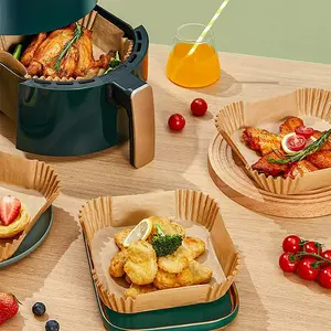 Food Grade Non-Stick Air Fryer Liners 100Pcs - Disposable Baking Paper for Air Fryer, Oven, Microwave & Broiling, Easy Clean Kitchen Accessory