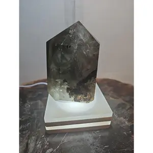 Green Ghost Phantom Quartz Crystal Obelisk — 1.73 lbs, Madagascar | CrystalCloud Company
