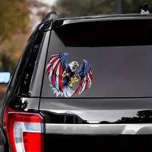 American Flag Eagle Wing Design, High-Quality PVC, Waterproof and Scratch-Resistant, Car, Laptop, Truck, Suv Decorative Accessories, Car Decals