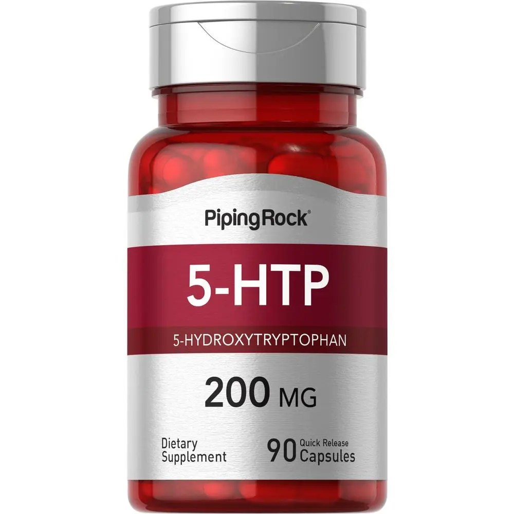 Piping Rock 5-HTP Supplement | 200mg | 90 Capsules | 5-Hydroxytryptophan | Griffonia Simplicifolia Extract | Non-GMO, Gluten Free