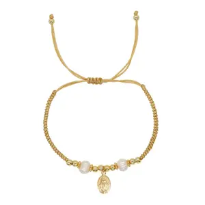 Freshwater pearls bracelet with lucky Jesus pendant